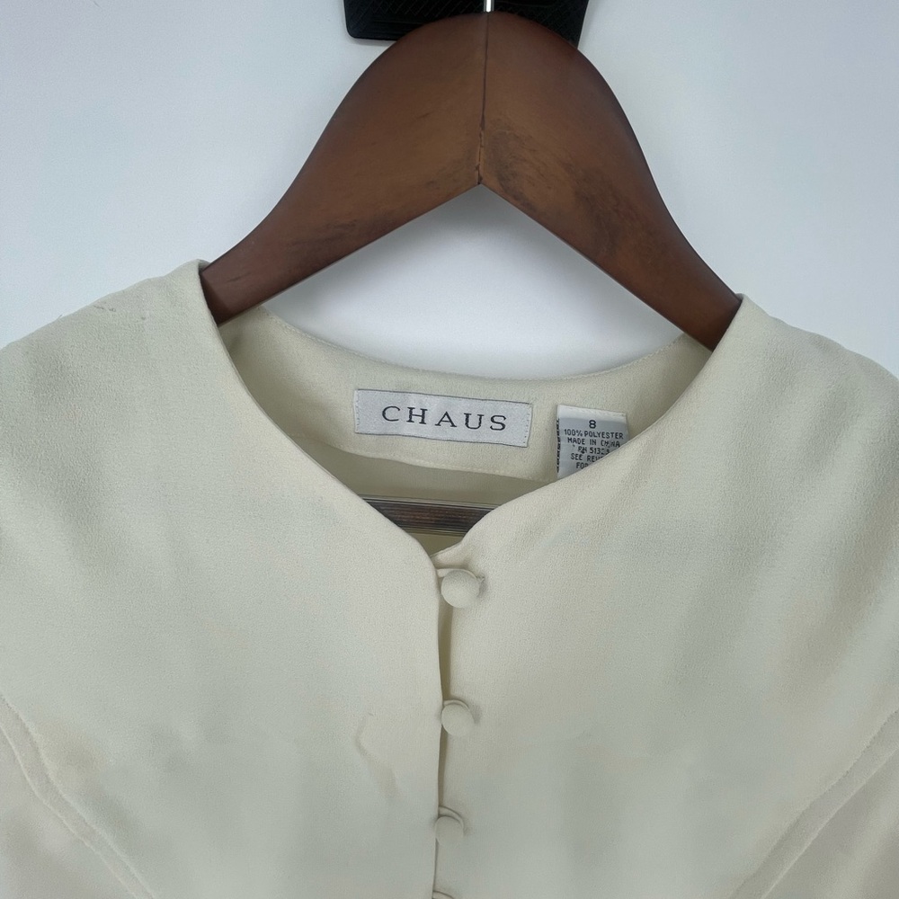 Chaus Cream Button-Back Sleeveless Blouse - Picture 4 of 6